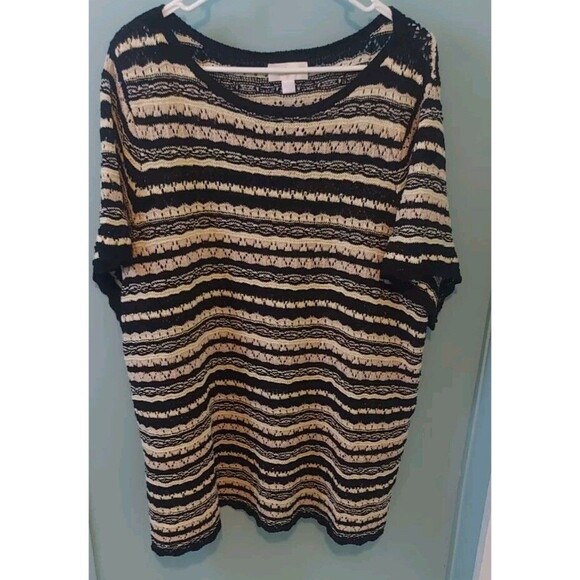 Belle by Kim Gravel Sweaters - Belle by Kim Gravel Short Sleeve Knit Top Size 2X